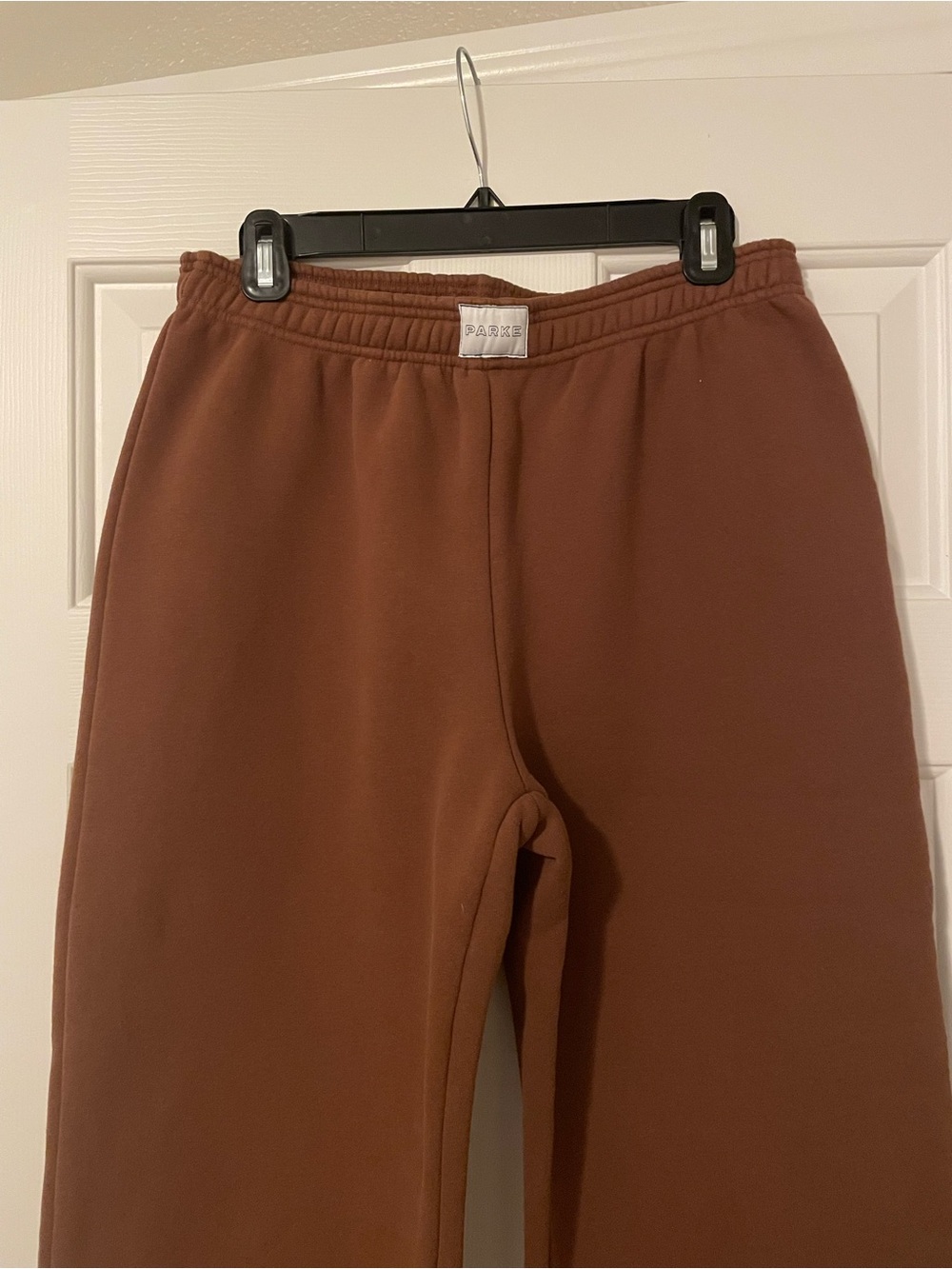 Parke Cozy Wide-Leg Sweatpants in Brown